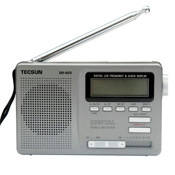德生（Tecsun）DR-920 数码显示全波段钟控收音机(银灰色)