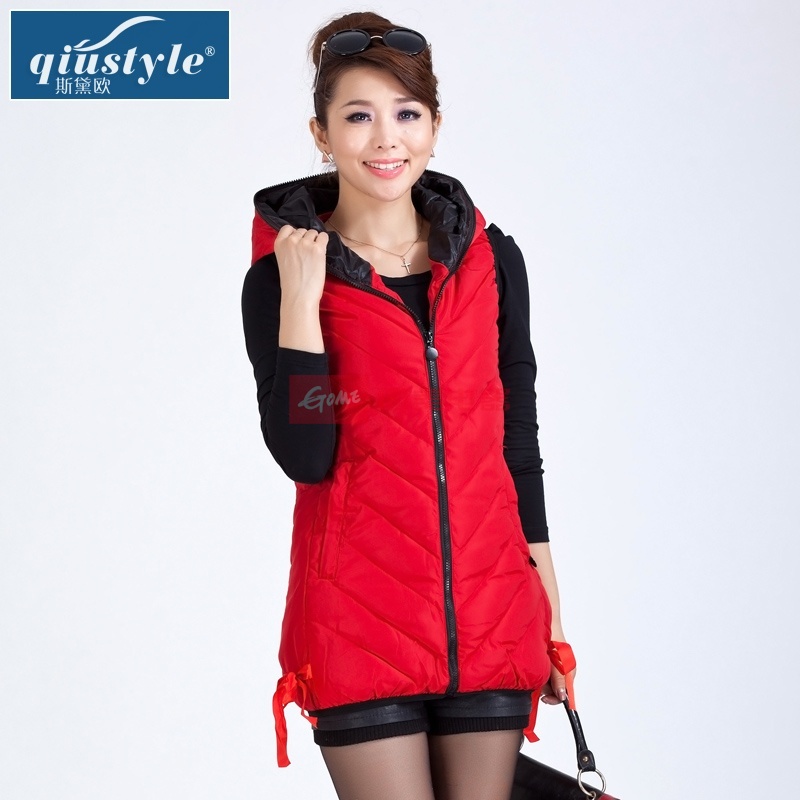 qiustyle2013春秋装新款女<em>羽绒棉马甲</em>韩版连帽